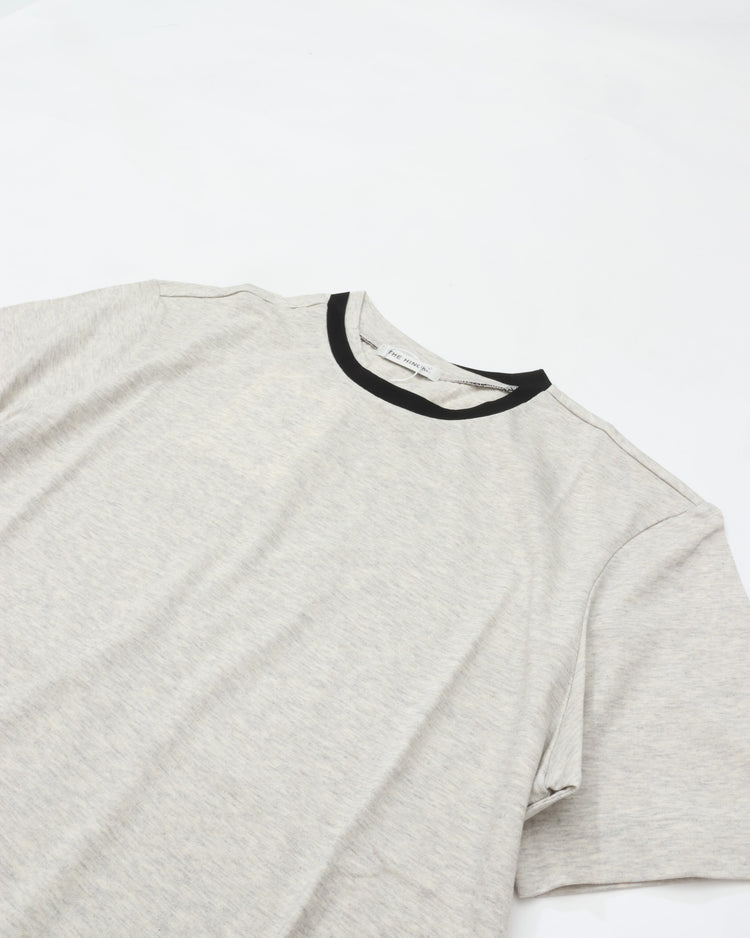 THE HINOKI　SUVIN COTTON HALF SLEEVE RINGER T-SHIRT H.GRAY*BLACK TH26S-41