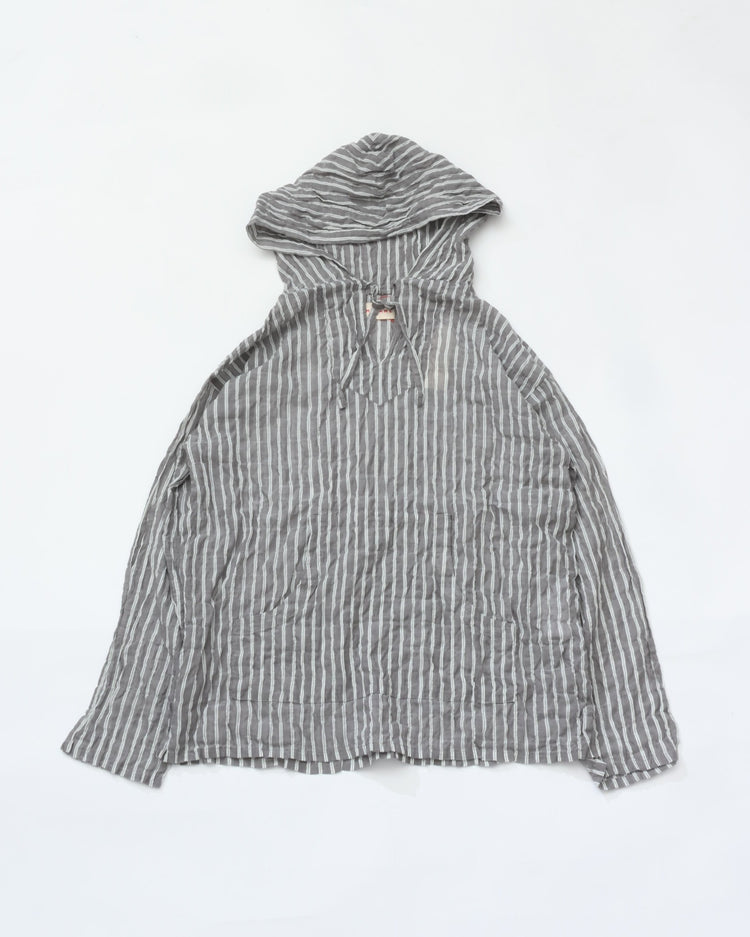MEYAME  STRIPED LIGHT PARKA MEY-2430 BLACK