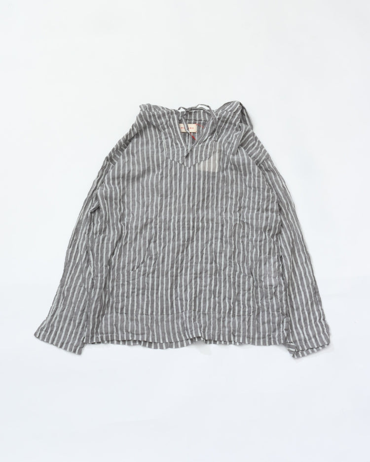 MEYAME  STRIPED LIGHT PARKA MEY-2430 BLACK