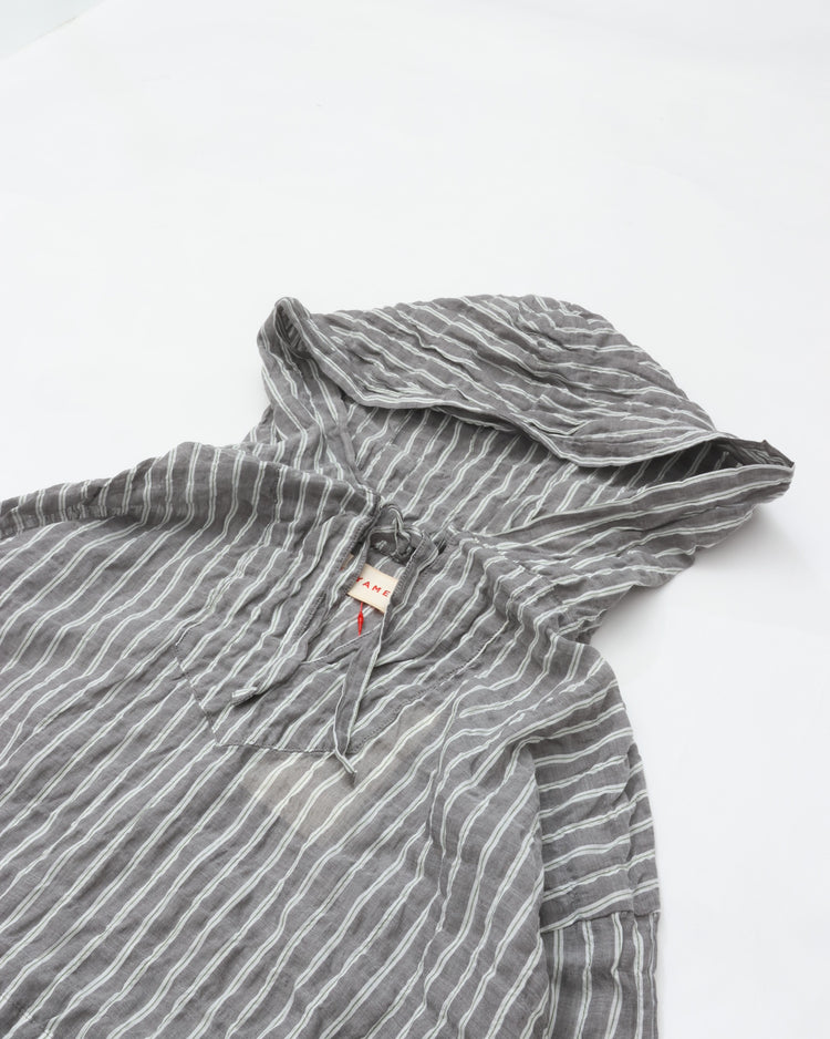 MEYAME  STRIPED LIGHT PARKA MEY-2430 BLACK