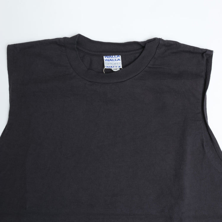 WALLA WALLA SPORT/　9oz TUBE SLEEVELESS TEE USED BLACK