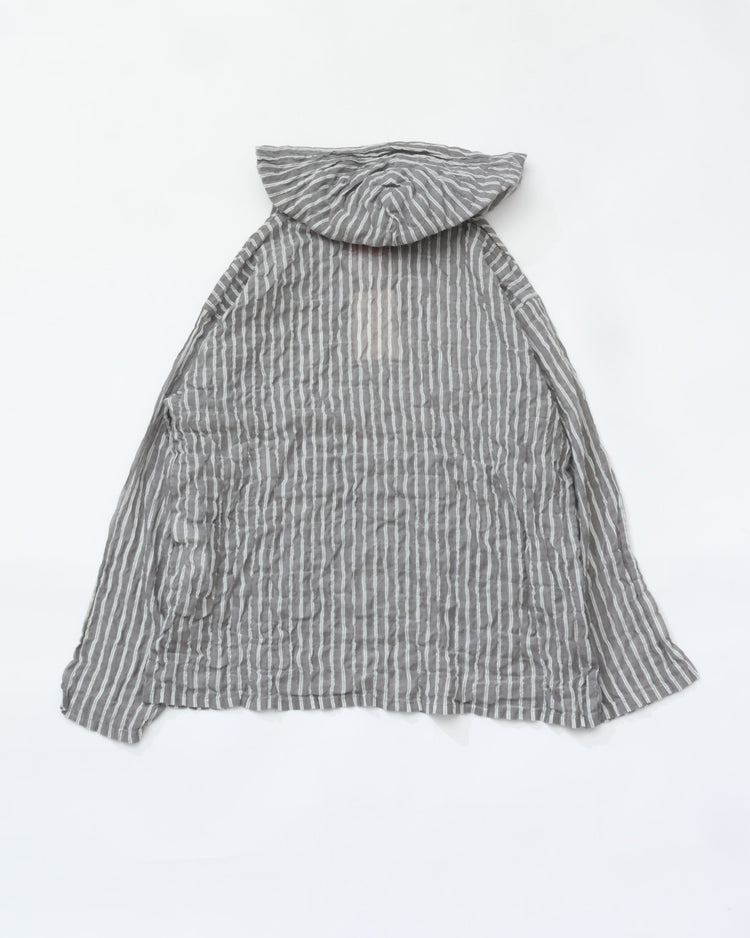 MEYAME  STRIPED LIGHT PARKA MEY-2430 BLACK