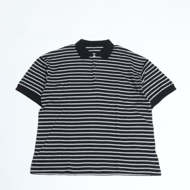 PORTER CLASSIC / H/W BEATNIK BORDER POLO SHIRT BLACK