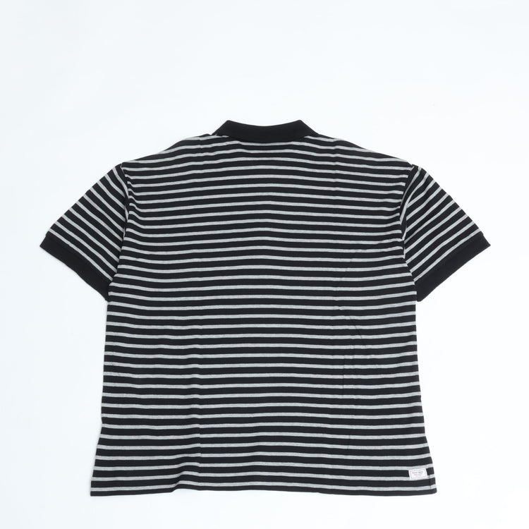 PORTER CLASSIC / H/W BEATNIK BORDER POLO SHIRT BLACK