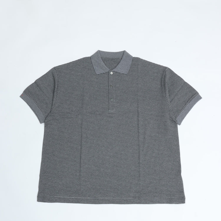 PORTER CLASSIC / H/W BEATNIK BORDER POLO SHIRT GRAY BLACK