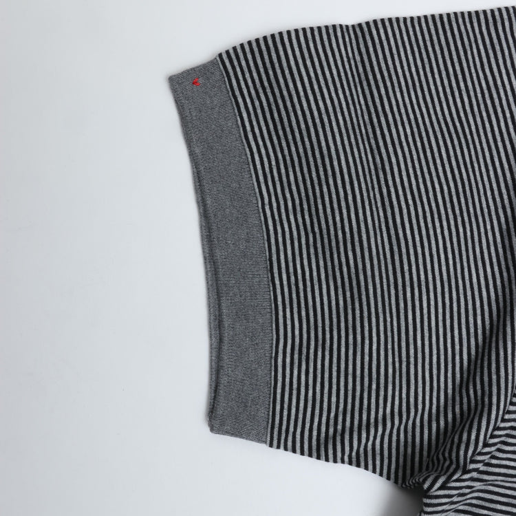 PORTER CLASSIC / H/W BEATNIK BORDER POLO SHIRT GRAY BLACK