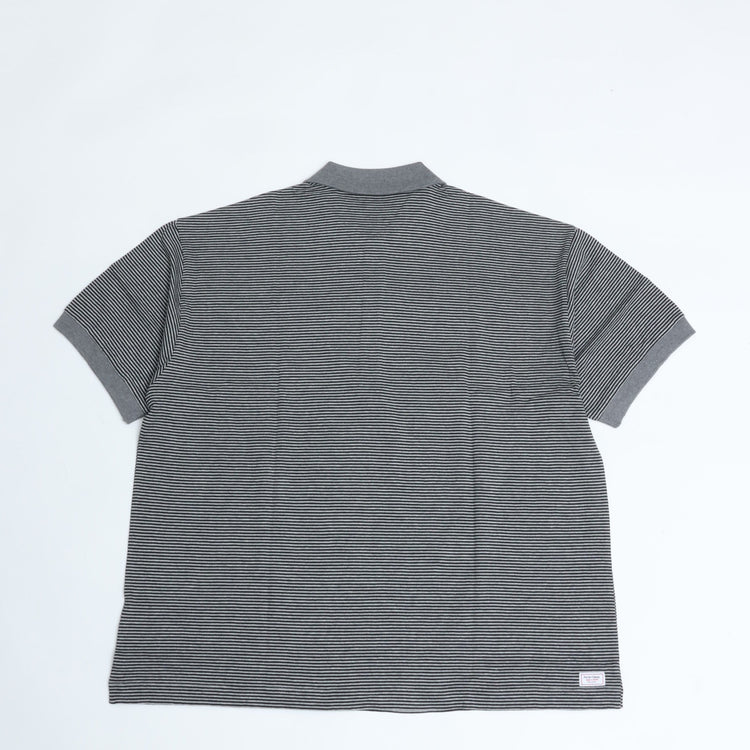 PORTER CLASSIC / H/W BEATNIK BORDER POLO SHIRT GRAY BLACK