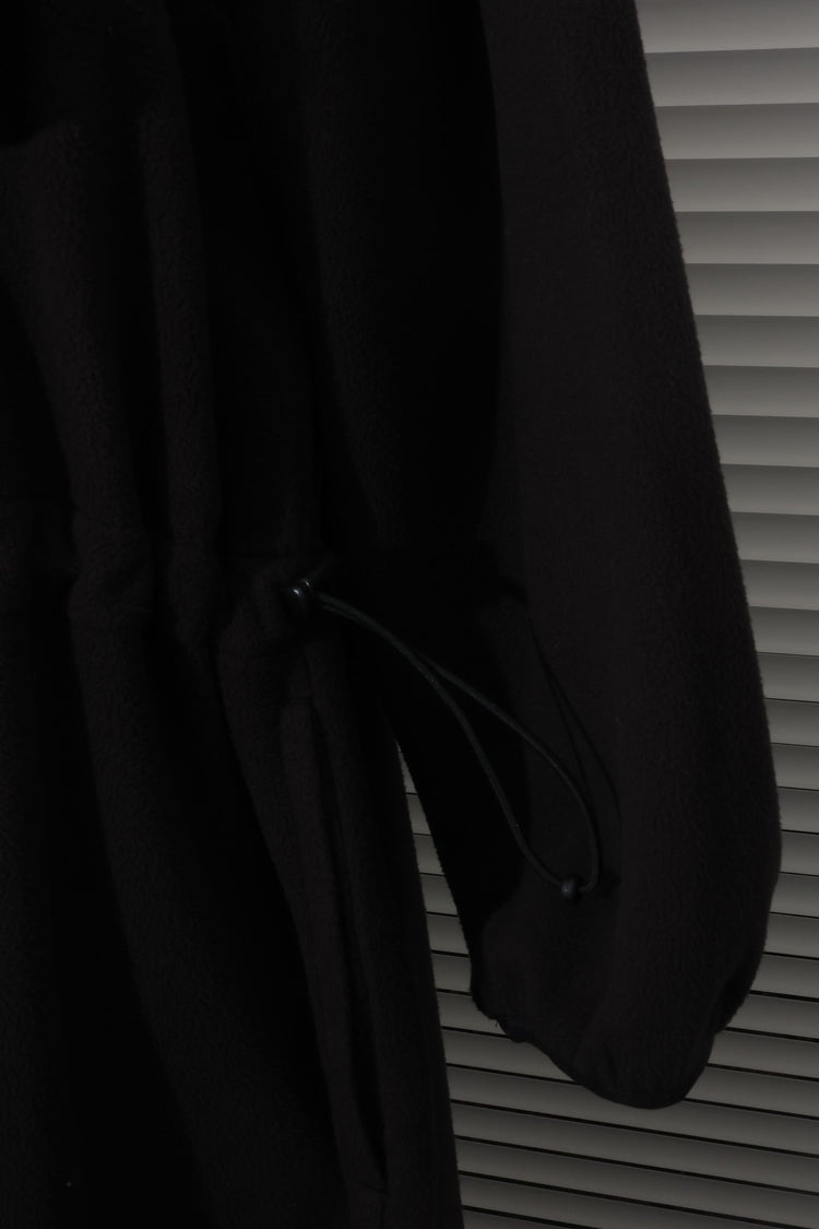 MEYAME / FLLECE SNAP LONG DRESS BLACK
