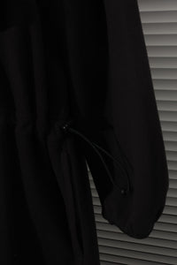 MEYAME / FLLECE SNAP LONG DRESS BLACK