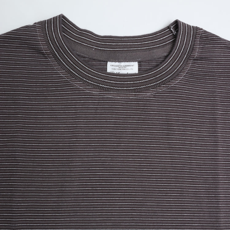 Yonetomi / NEW BASIC GARMENT DYED BORDER T-SHIRT 12GRAY*WHITE