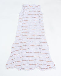 MEYAME　TUCKED JACQUARD BORDER SLEEVELESS DRESS MEY-2403 HEATHERGREY