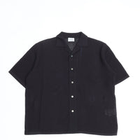 Yonetomi / COTTON SUKASHI KNIT SHIRT 14BLACK