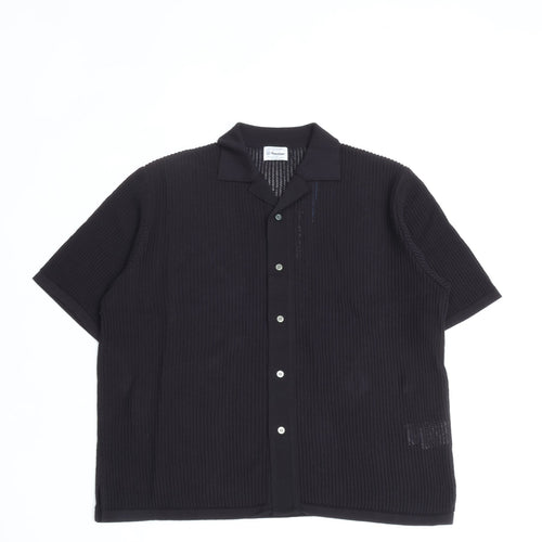 Yonetomi / COTTON SUKASHI KNIT SHIRT 14BLACK