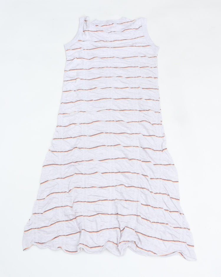 MEYAME　TUCKED JACQUARD BORDER SLEEVELESS DRESS MEY-2403 HEATHERGREY