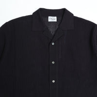 Yonetomi / COTTON SUKASHI KNIT SHIRT 14BLACK