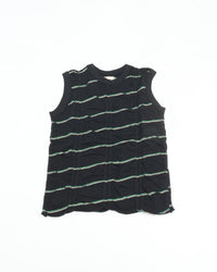 MEYAME　TUCKED JACQUARD BORDER SLEEVELESS MEY-2404 BLACK