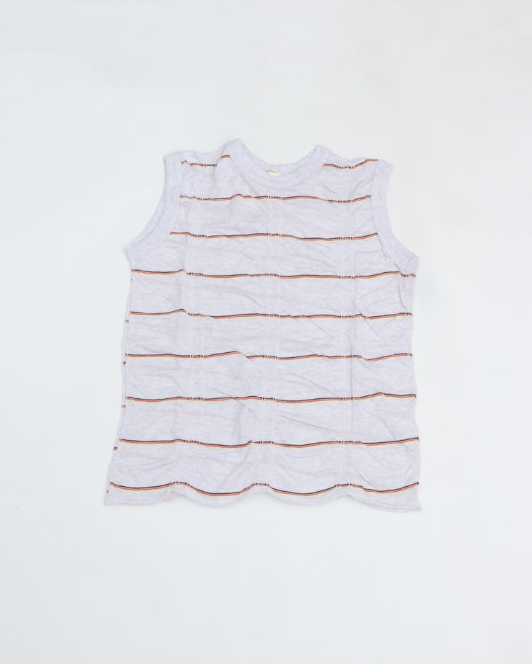 MEYAME　TUCKED JACQUARD BORDER SLEEVELESS MEY-2404 HEATHER GREY
