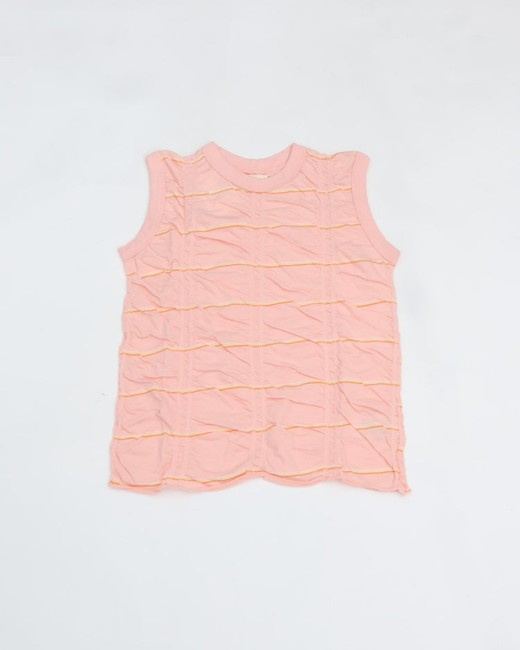 MEYAME　TUCKED JACQUARD BORDER SLEEVELESS MEY-2404 PINK