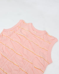 MEYAME　TUCKED JACQUARD BORDER SLEEVELESS MEY-2404 PINK