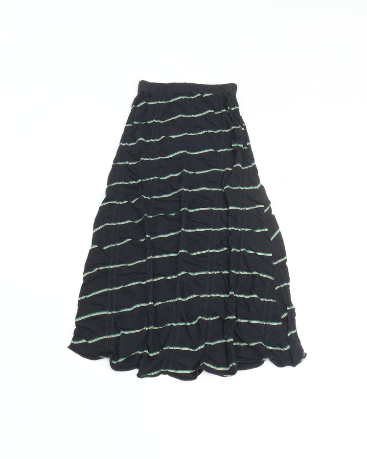 MEYAME TUCKED JACQUARD BORDER SKIRT MEY-2432 BLACK