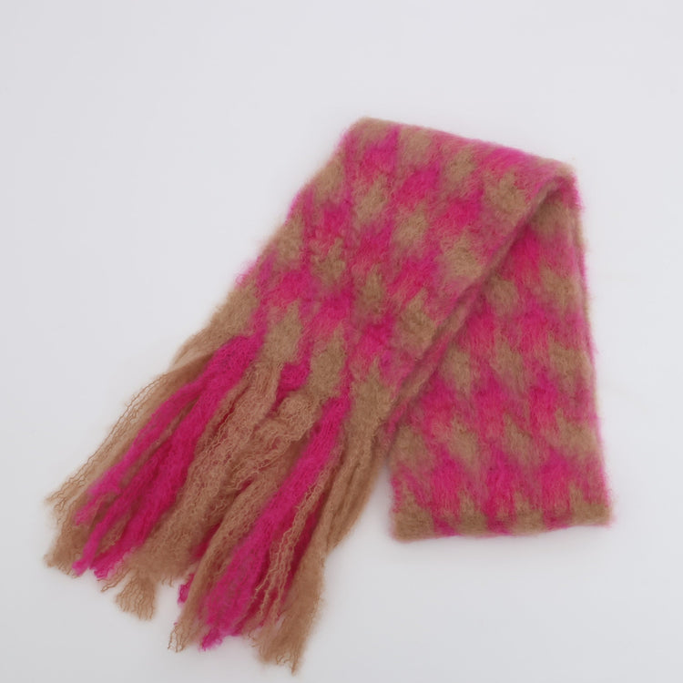 MANTAS EZCARAY / PATA DE GALLO Mohair Stole IV PINK