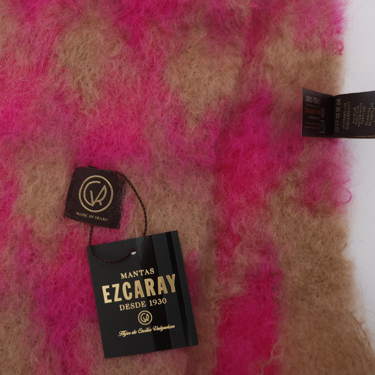 MANTAS EZCARAY / PATA DE GALLO Mohair Stole IV PINK