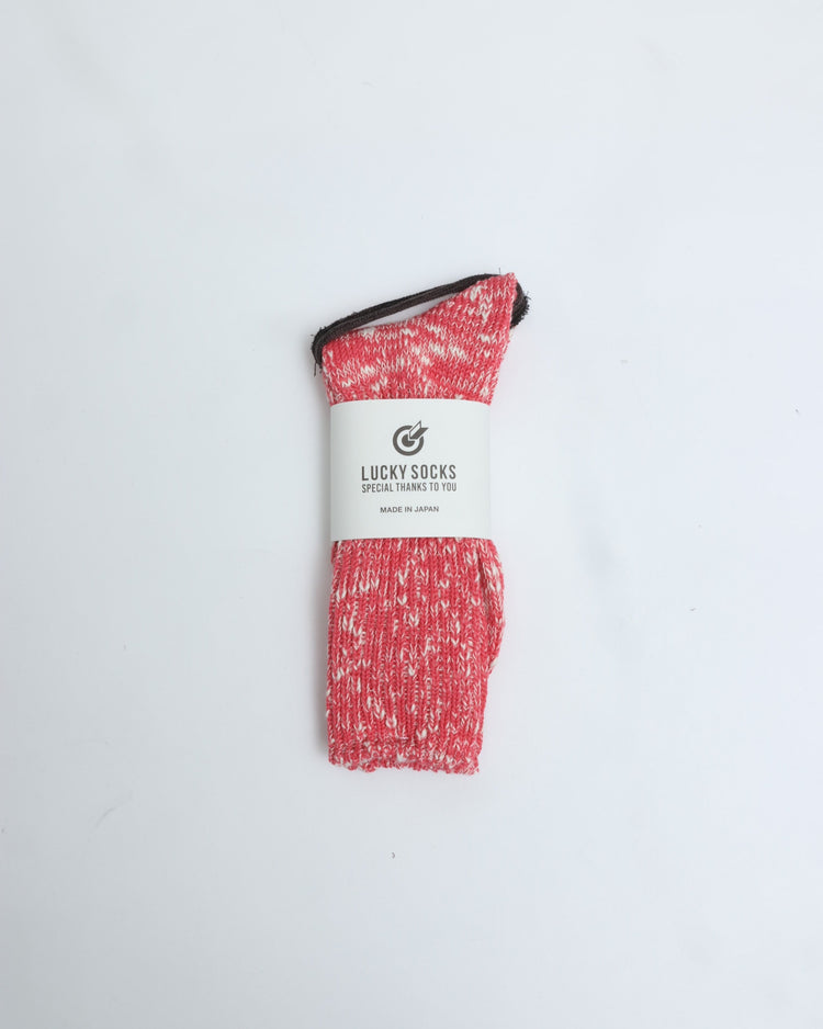 ラッキーソックス / ミックスリブソックス ピンク