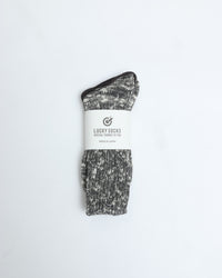 ラッキーソックス / ミックスリブソックス ダークグレー
