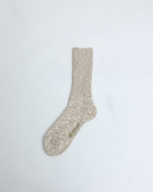 ラッキーソックス / ミックスリブソックス グレージュ