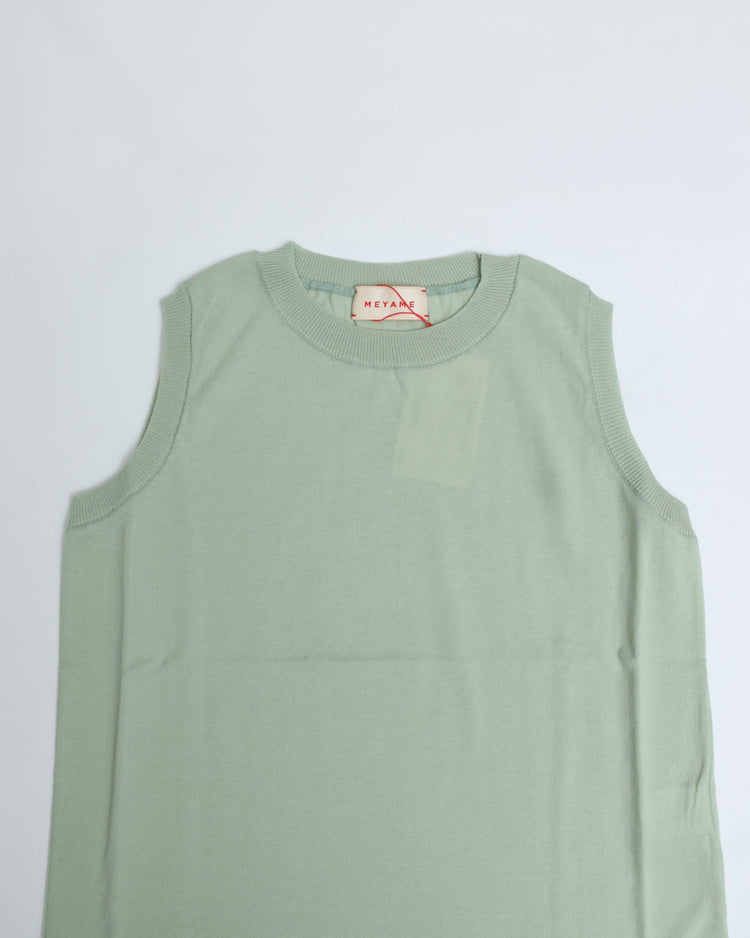 MEYAME / COTTON KNIT SLEEVELESS GREEN