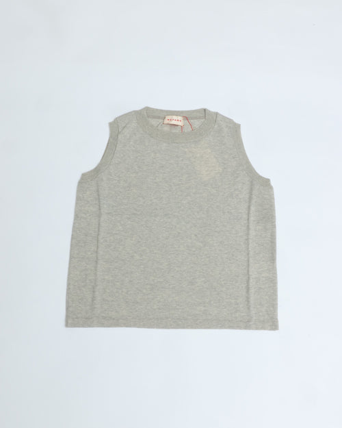 MEYAME / COTTON KNIT SLEEVELESS HEATHER GRAY