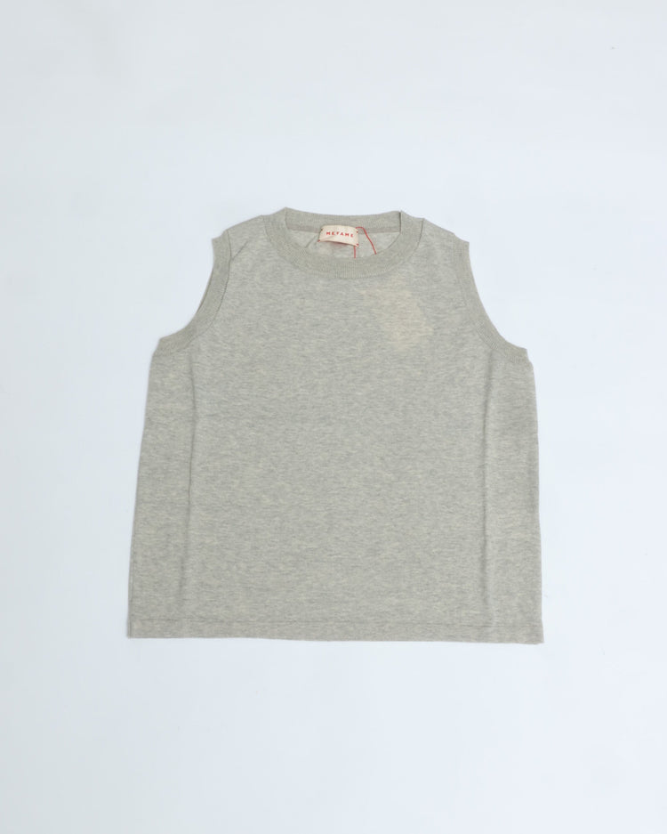 MEYAME / COTTON KNIT SLEEVELESS HEATHER GREY