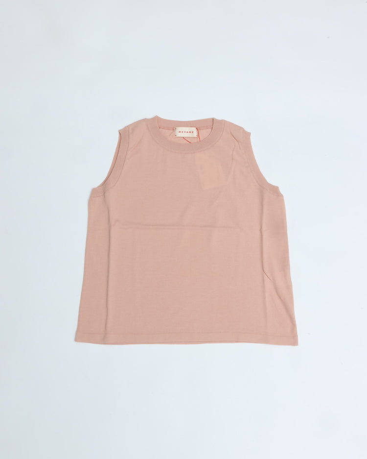 MEYAME / COTTON KNIT SLEEVELESS PINK