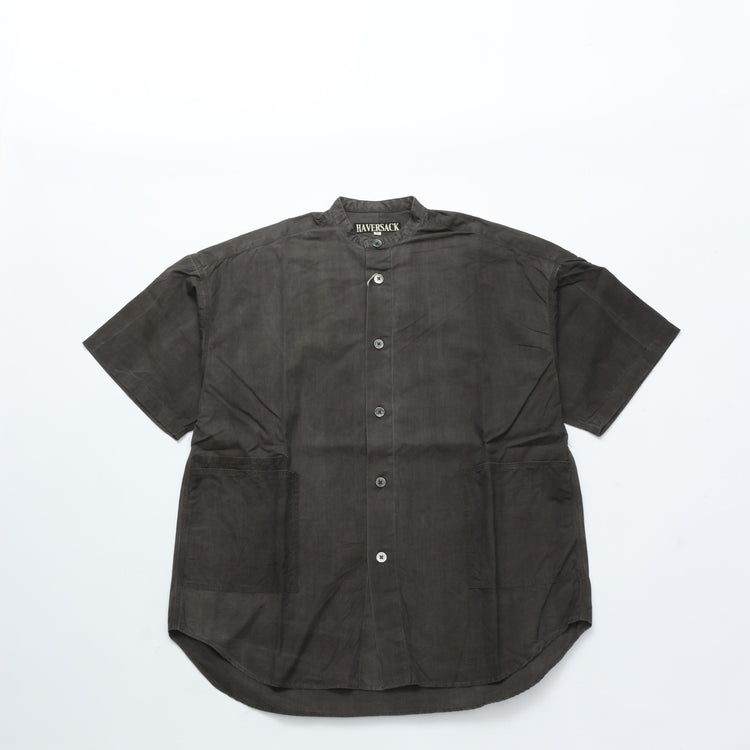 HAVERSACK / 墨染めブロード バンドカラー オーバーシャツ