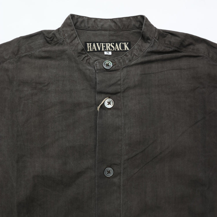 HAVERSACK / 墨染めブロード バンドカラー オーバーシャツ