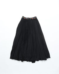 MEYAME / FLOWER WAIST PLEATED SKIRT BLACK
