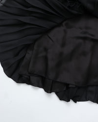 MEYAME / FLOWER WAIST PLEATED SKIRT BLACK