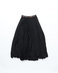 MEYAME / FLOWER WAIST PLEATED SKIRT BLACK