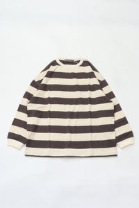 HAVERSACK  40/2度詰天竺ボーダーロングTシャツ 412620 OFF GRAY