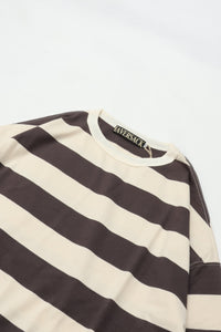 HAVERSACK  40/2度詰天竺ボーダーロングTシャツ 412620 OFF GRAY