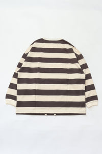 HAVERSACK  40/2度詰天竺ボーダーロングTシャツ 412620 OFF GRAY