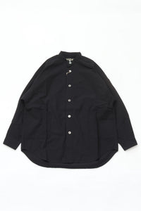 HAVERSACK Strong Twist Poplin Band Collar Shirt 422623 BLACK