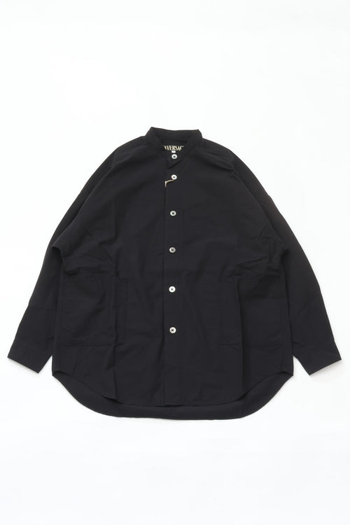 HAVERSACK  強撚ポプリンバンドカラーシャツ 422623 BLACK