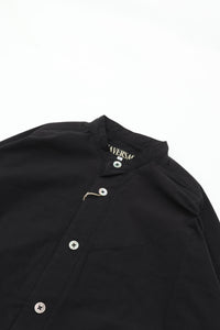 HAVERSACK Strong Twist Poplin Band Collar Shirt 422623 BLACK