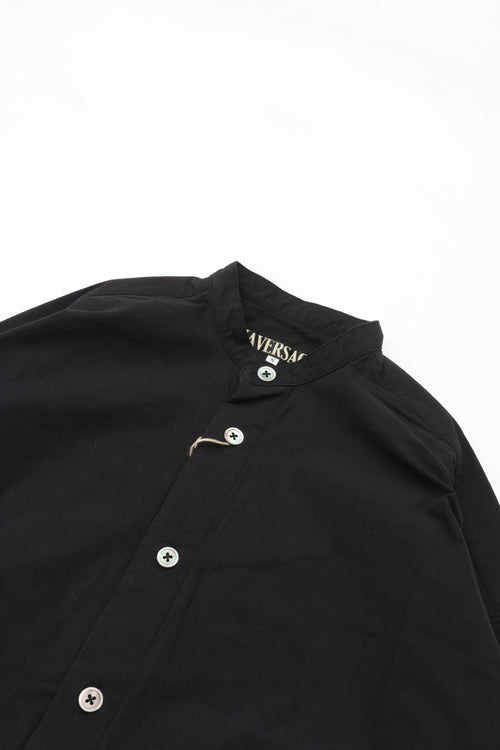 HAVERSACK Strong Twist Poplin Band Collar Shirt 422623 BLACK