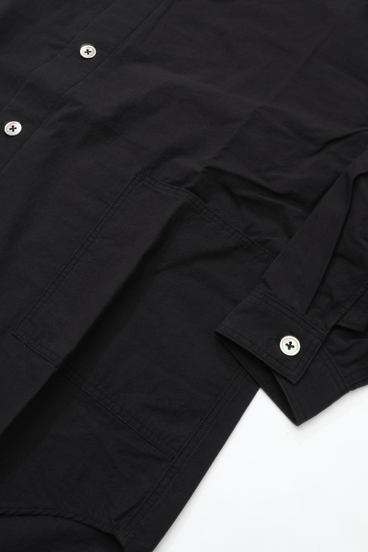 HAVERSACK Strong Twist Poplin Band Collar Shirt 422623 BLACK