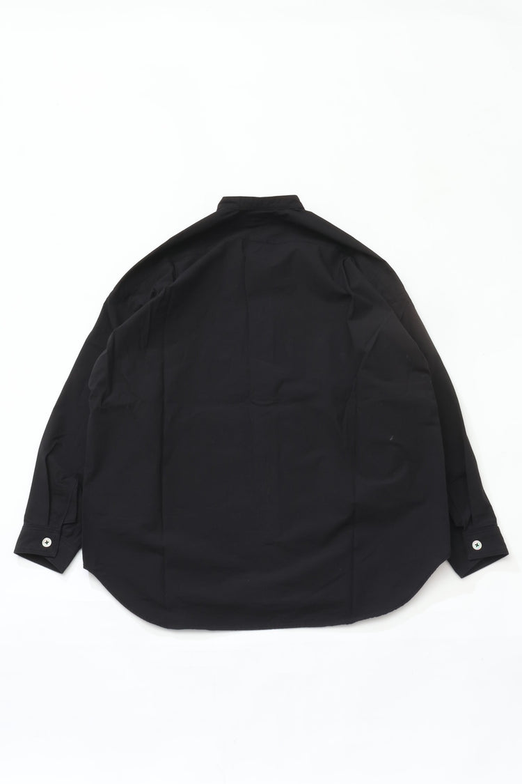HAVERSACK Strong Twist Poplin Band Collar Shirt 422623 BLACK