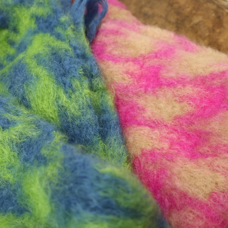 MANTAS EZCARAY / PATA DE GALLO モヘアストール Ⅳ PINK