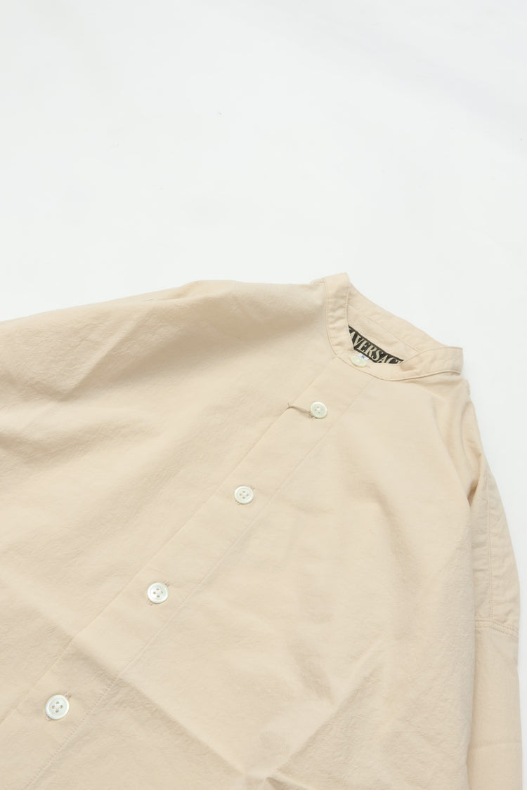 HAVERSACK Strong Twist Poplin Band Collar Shirt 422623