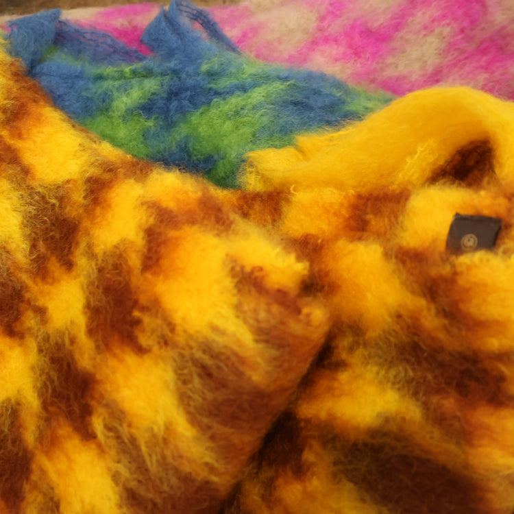 MANTAS EZCARAY / PATA DE GALLO モヘアストール Ⅳ PINK